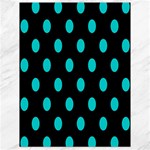 Polka Dots - Cyan on Black Canvas 18  x 24 