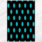Polka Dots - Cyan on Black Canvas 20  x 30 
