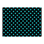 Polka Dots - Cyan on Black Double Sided Flano Blanket (Mini)