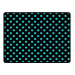 Polka Dots - Cyan on Black Double Sided Fleece Blanket (Small) (Two Sides)