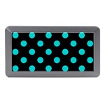 Polka Dots - Cyan on Black Memory Card Reader (Mini)