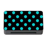 Polka Dots - Cyan on Black Memory Card Reader with CF
