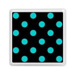 Polka Dots - Cyan on Black Memory Card Reader with Storage (Square)