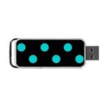 Polka Dots - Cyan on Black Portable USB Flash (One Side)