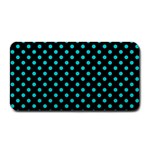 Polka Dots - Cyan on Black Medium Bar Mat