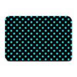 Polka Dots - Cyan on Black Plate Mat
