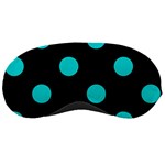 Polka Dots - Cyan on Black Sleeping Mask