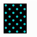 Polka Dots - Cyan on Black Small Garden Flag (Two Sides)