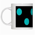 Polka Dots - Cyan on Black Black Mug