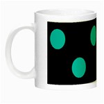 Polka Dots - Cyan on Black Night Luminous Mug