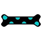 Polka Dots - Cyan on Black Magnet (Dog Bone)