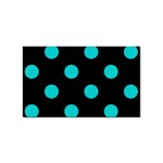 Polka Dots - Cyan on Black Sticker Rectangular (10 pack)