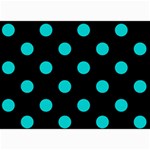 Polka Dots - Cyan on Black 5  x 7  Photo Cards