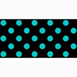 Polka Dots - Cyan on Black 4  x 8  Photo Cards