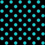 Polka Dots - Cyan on Black ScrapBook Page 12  x 12 