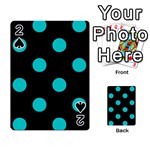 Polka Dots - Cyan on Black Playing Cards 54 Designs