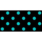 Polka Dots - Cyan on Black YOU ARE INVITED 3D Greeting Card (8x4)