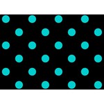 Polka Dots - Cyan on Black Birthday Cake 3D Greeting Card (7x5)