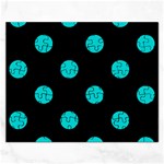 Polka Dots - Cyan on Black Jigsaw Puzzle (Rectangular)