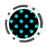 Polka Dots - Cyan on Black Poker Chip Card Guard (10 pack)