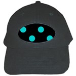 Polka Dots - Cyan on Black Black Cap