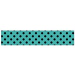 Polka Dots - Black on Verdigris Flano Scarf (Small)