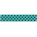 Polka Dots - Black on Verdigris Flano Scarf (Large)