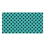 Polka Dots - Black on Verdigris Satin Shawl