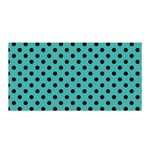 Polka Dots - Black on Verdigris Satin Wrap