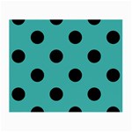 Polka Dots - Black on Verdigris Small Glasses Cloth (2 Sides)