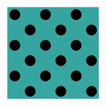 Polka Dots - Black on Verdigris Medium Glasses Cloth (2 Sides)