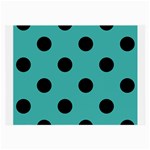 Polka Dots - Black on Verdigris Large Glasses Cloth