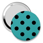 Polka Dots - Black on Verdigris 3  Handbag Mirror