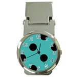 Polka Dots - Black on Verdigris Money Clip Watch