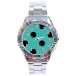 Polka Dots - Black on Verdigris Stainless Steel Analogue Watch