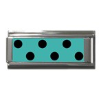 Polka Dots - Black on Verdigris Superlink Italian Charm (9mm)
