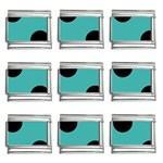 Polka Dots - Black on Verdigris 9mm Italian Charm (9 pack)