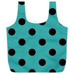 Polka Dots - Black on Verdigris Full Print Recycle Bag (XL)