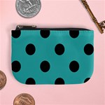 Polka Dots - Black on Verdigris Mini Coin Purse