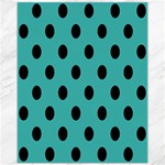 Polka Dots - Black on Verdigris Canvas 11  x 14 