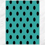 Polka Dots - Black on Verdigris Canvas 12  x 16 