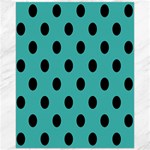 Polka Dots - Black on Verdigris Canvas 16  x 20 
