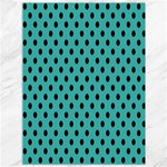 Polka Dots - Black on Verdigris Canvas 36  x 48 