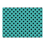 Polka Dots - Black on Verdigris Double Sided Flano Blanket (Mini)