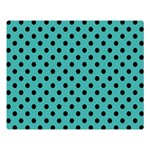 Polka Dots - Black on Verdigris Double Sided Flano Blanket (Large)