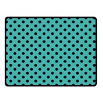 Polka Dots - Black on Verdigris Double Sided Fleece Blanket (Small) (Two Sides)