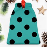 Polka Dots - Black on Verdigris Bell Ornament (Two Sides)