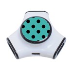 Polka Dots - Black on Verdigris Portable USB Hub (One Side)
