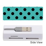 Polka Dots - Black on Verdigris Memory Card Reader (Stick)