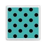 Polka Dots - Black on Verdigris Memory Card Reader with Storage (Square)